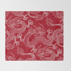 Lunar Year White Dragon Throw Blanket Gallery Image 2