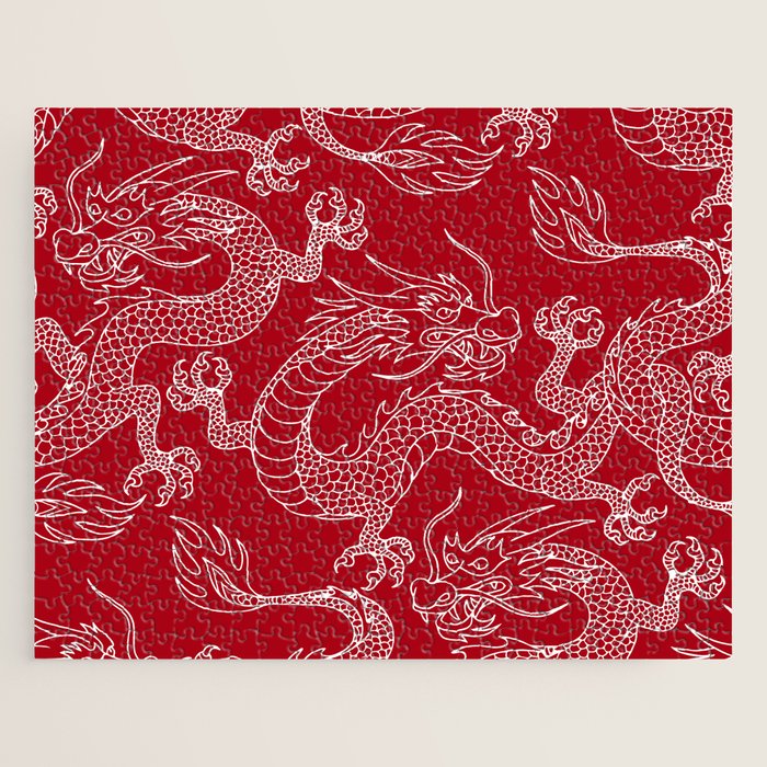 Lunar Year White Dragon Jigsaw Puzzle Gallery Image 1