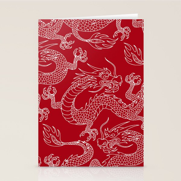 Lunar Year White Dragon Stationery Card Gallery Image 2