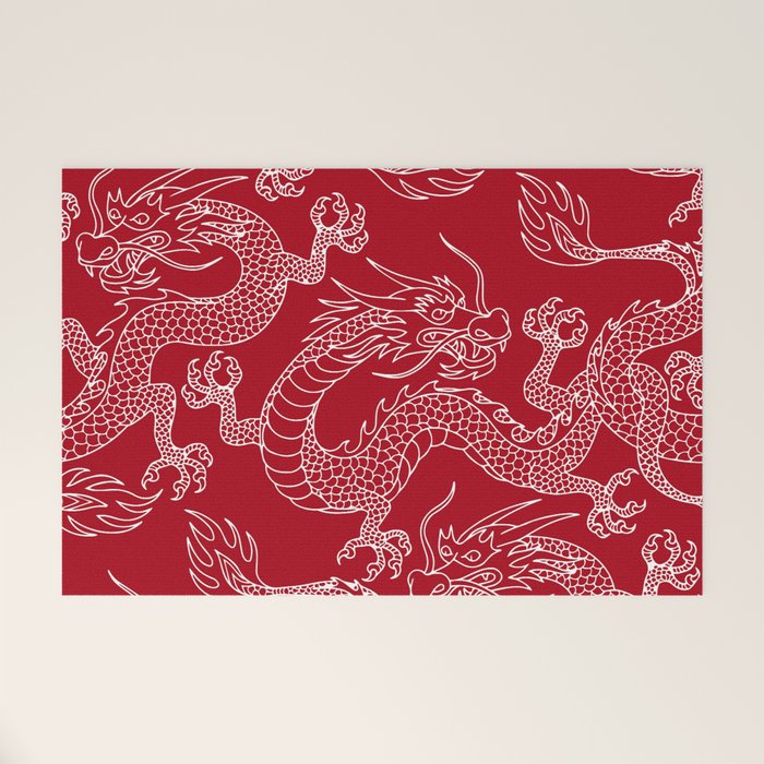 Lunar Year White Dragon Welcome Mat Gallery Image 1