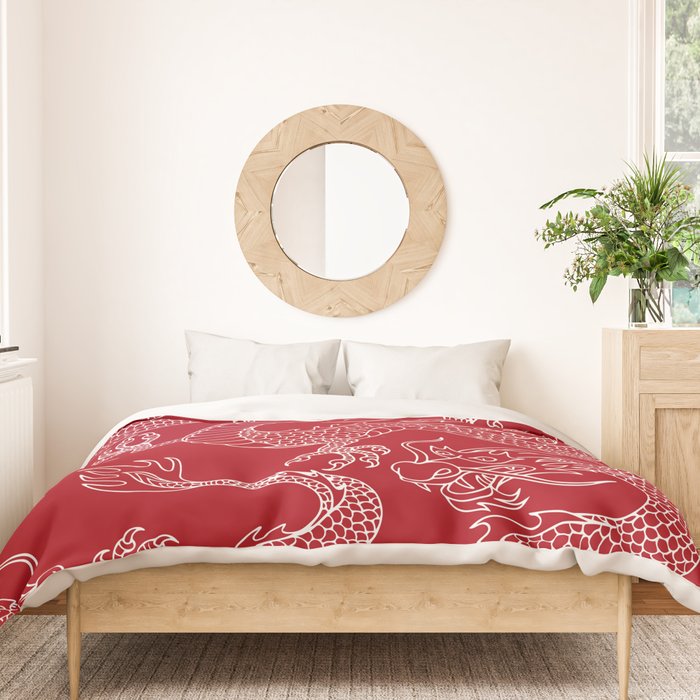 Lunar Year White Dragon Duvet Cover Gallery Image 3