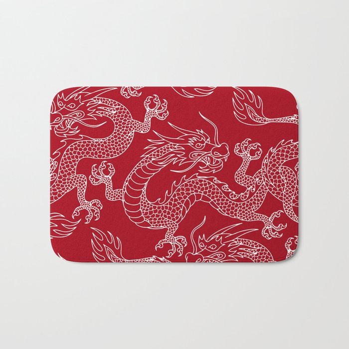 Lunar Year White Dragon Bath Mat Gallery Image 1