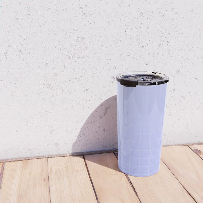 Future Grid Dreamy Ombre Minimal Pattern in Soothing Lavender Pastel Travel Mug Gallery Image 4