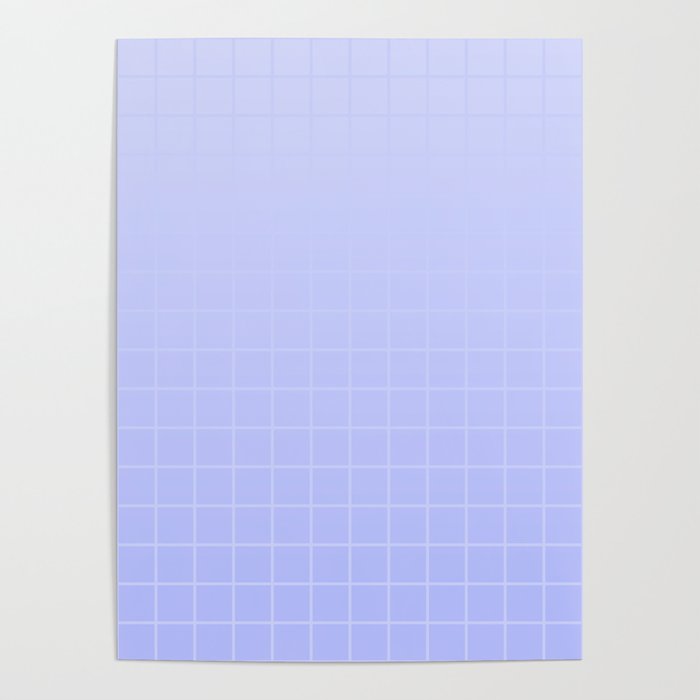 Future Grid Dreamy Ombre Minimal Pattern in Soothing Lavender Pastel Poster Gallery Image 1