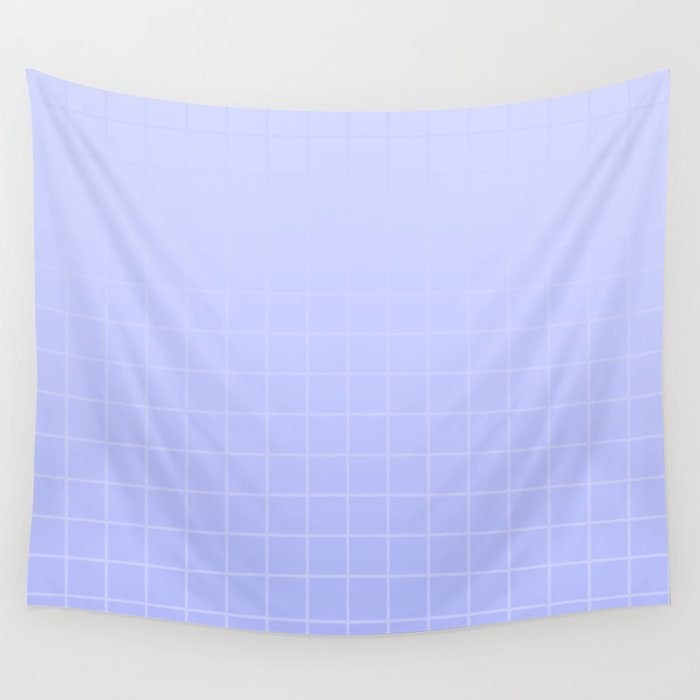 Future Grid Dreamy Ombre Minimal Pattern in Soothing Lavender Pastel Wall Tapestry Gallery Image 4