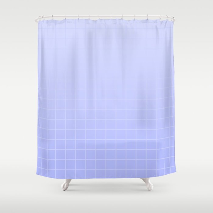 Future Grid Dreamy Ombre Minimal Pattern in Soothing Lavender Pastel Shower Curtain Gallery Image 1
