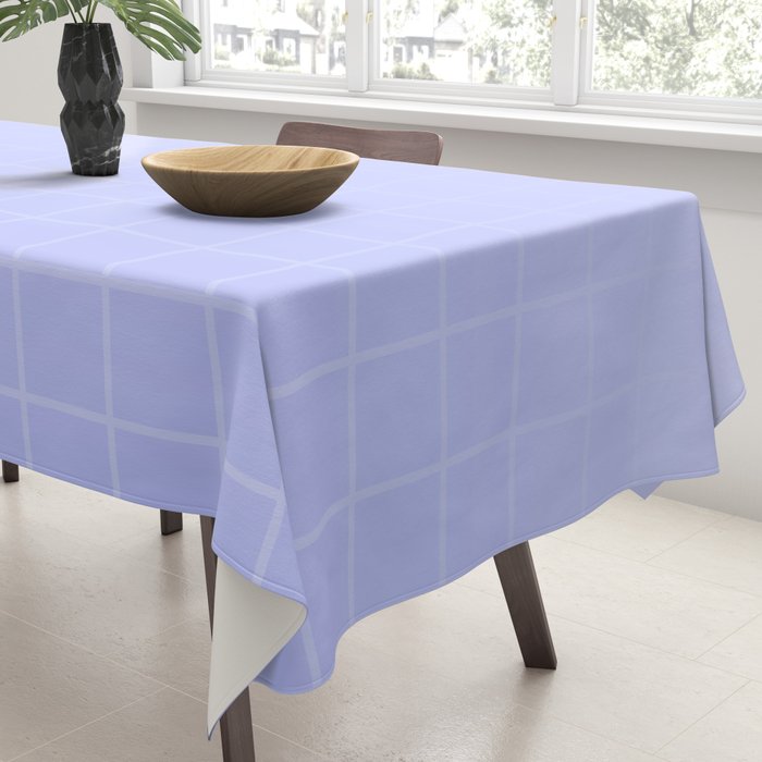 Future Grid Dreamy Ombre Minimal Pattern in Soothing Lavender Pastel Tablecloth Gallery Image 3