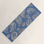 Classic blue and gold paisley Yoga Mat Gallery Image 1