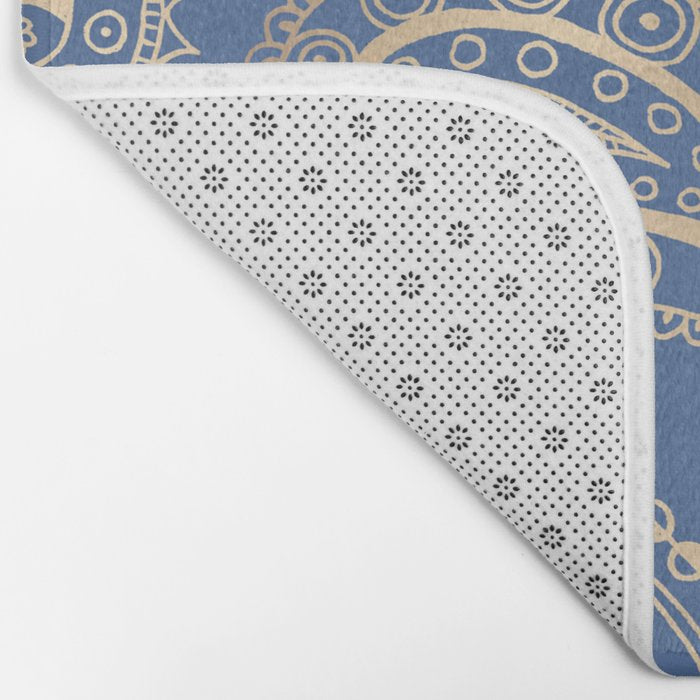 Classic blue and gold paisley Bath Mat Gallery Image 2