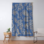 Classic blue and gold paisley Window Curtain Gallery Image 5
