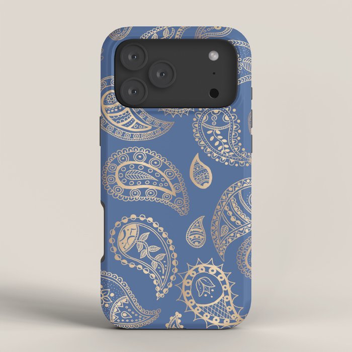 Classic blue and gold paisley iPhone Case Gallery Image 4