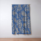 Classic blue and gold paisley Window Curtain Gallery Image 3