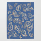Classic blue and gold paisley Poster Gallery Image 4