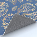 Classic blue and gold paisley Rug Gallery Image 4