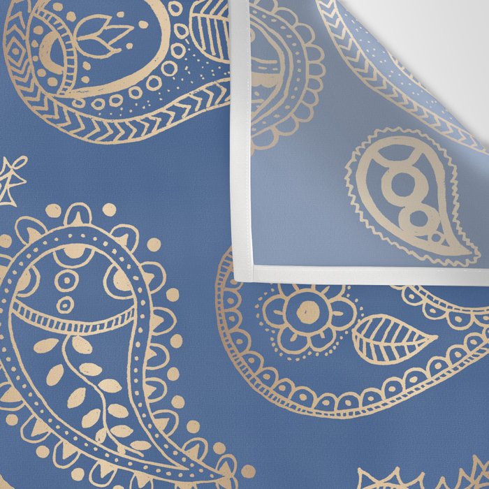 Classic blue and gold paisley Wall Tapestry Gallery Image 3