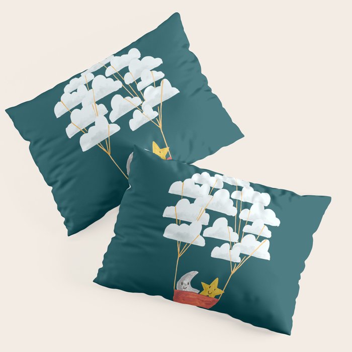 Hot cloud baloon - moon and star Pillow Sham Gallery Image 1