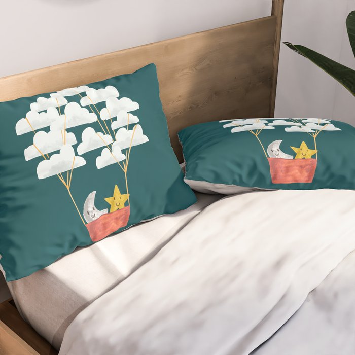 Hot cloud baloon - moon and star Pillow Sham Gallery Image 2