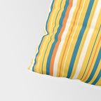 Retro 70s Vertical Stripes Orange Blue Yellow Pattern Pillow Sham Gallery Image 4
