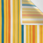 Retro 70s Vertical Stripes Orange Blue Yellow Pattern Wall Tapestry Gallery Image 3