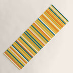 Retro 70s Vertical Stripes Orange Blue Yellow Pattern Yoga Mat Gallery Image 1