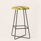 Retro 70s Vertical Stripes Orange Blue Yellow Pattern Stool Gallery Image 1