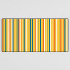 Retro 70s Vertical Stripes Orange Blue Yellow Pattern Desk Mat Gallery Image 3