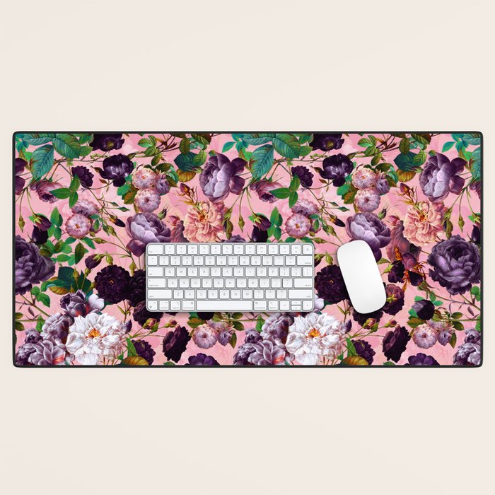 Rose Pink Garden Desk Mat Gallery Image 1