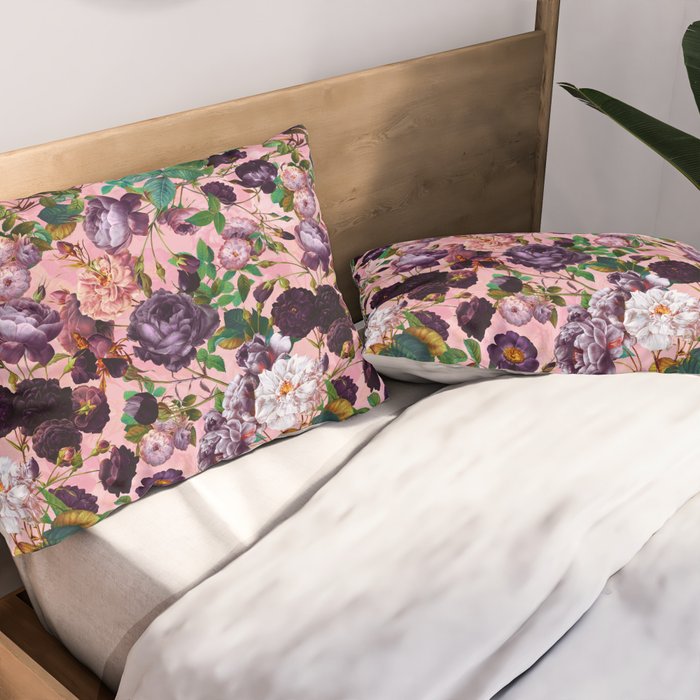 Rose Pink Garden Pillow Sham Gallery Image 2