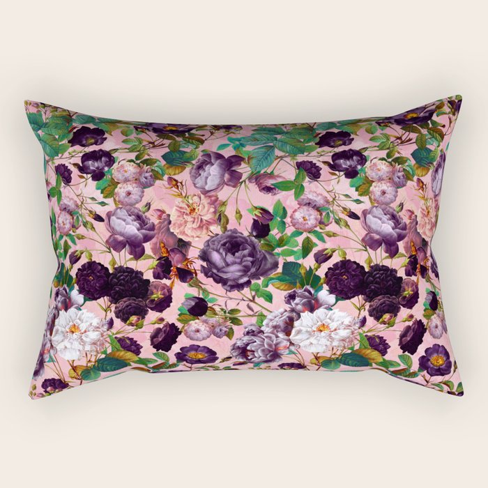 Rose Pink Garden Rectangular Pillow Gallery Image 1