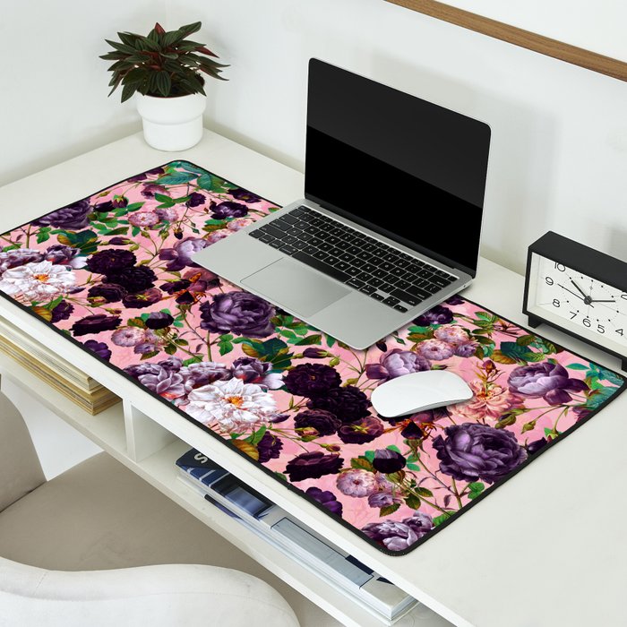 Rose Pink Garden Desk Mat Gallery Image 2