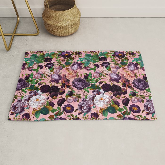 Rose Pink Garden Rug Gallery Image 1