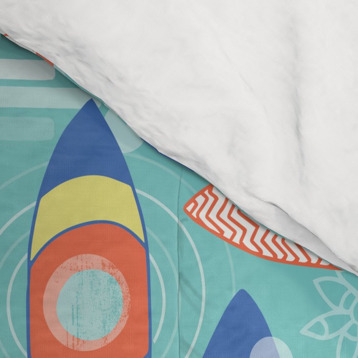 Vintage Surfboards Pattern Comforter Gallery Image 4