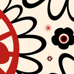 Dulcie Flowers Mid Century Modern Floral Abstract Pattern Red Black Cream Coffee Mug Gallery Image 2