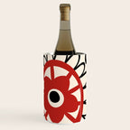 Dulcie Flowers Mid Century Modern Floral Abstract Pattern Red Black Cream Wine Chiller Gallery Image 2