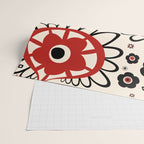 Dulcie Flowers Mid Century Modern Floral Abstract Pattern Red Black Cream Wrapping Paper Gallery Image 2