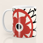 Dulcie Flowers Mid Century Modern Floral Abstract Pattern Red Black Cream Coffee Mug Gallery Image 3