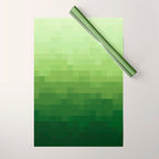 Gradient Pixel Green Wrapping Paper Gallery Image 1