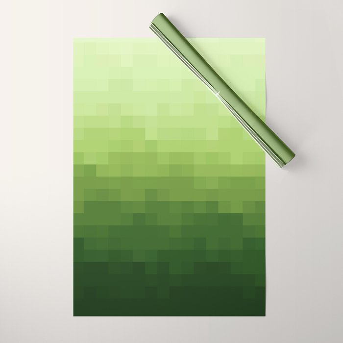 Gradient Pixel Green Wrapping Paper Gallery Image 1