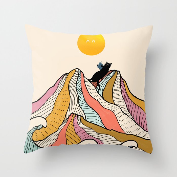 Good Morning Meow 3 - Reading Rainbow Throw Pillow Gallery Image 6