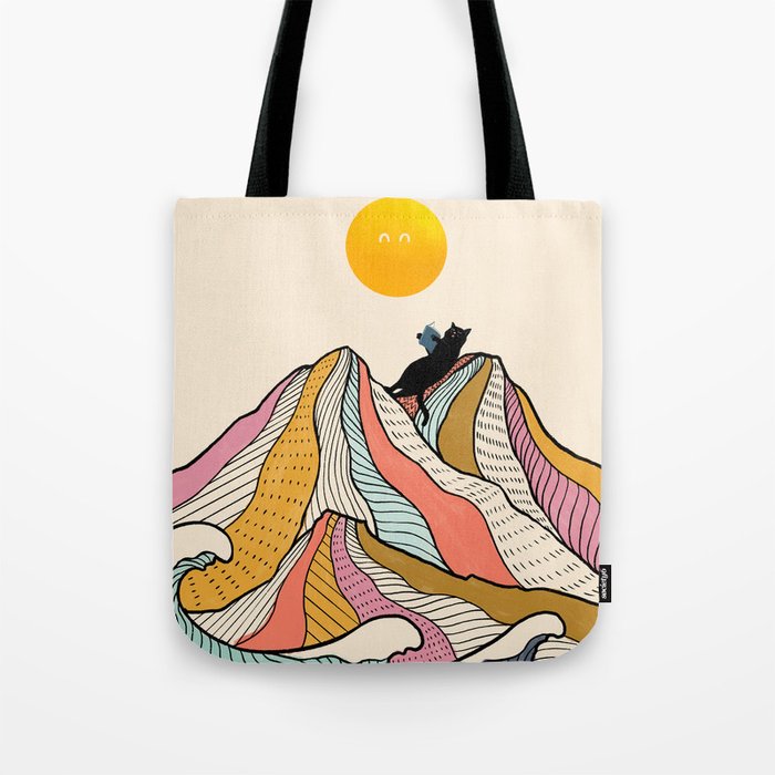 Good Morning Meow 3 - Reading Rainbow Tote Bag Gallery Image 1