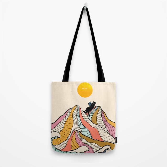 Good Morning Meow 3 - Reading Rainbow Tote Bag Gallery Image 2