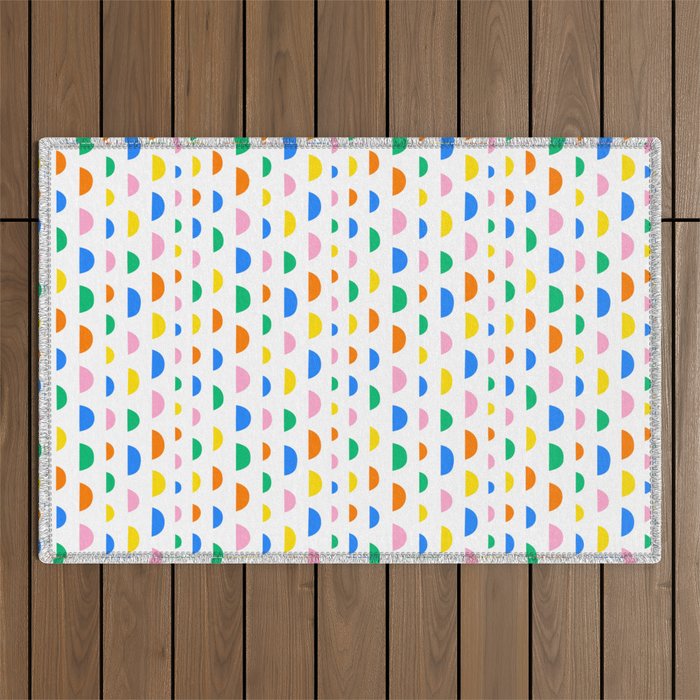Colorful fun abstract pattern art Outdoor Rug Gallery Image 1