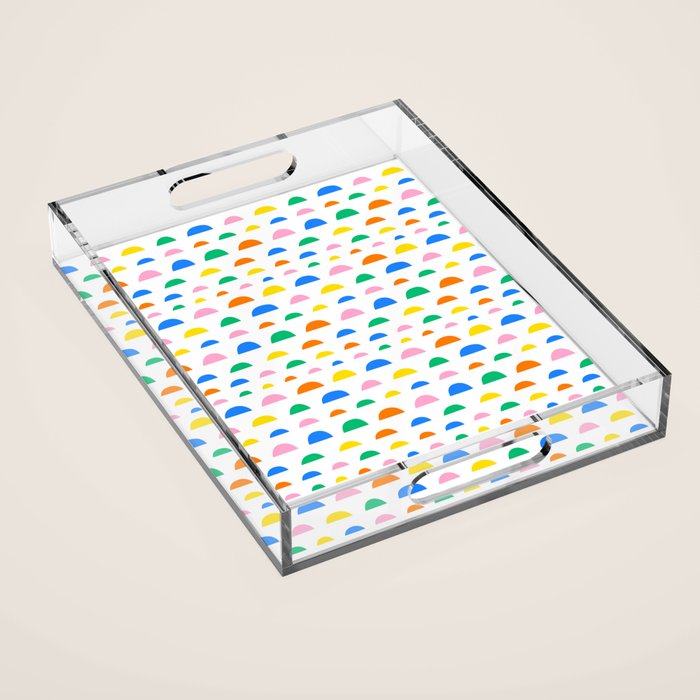 Colorful fun abstract pattern art Acrylic Tray Gallery Image 1