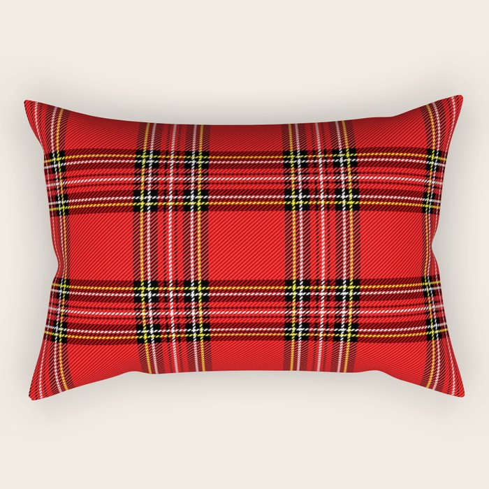 Vintage Red Tartan Plaid Scottish Pattern Rectangular Pillow Gallery Image 1