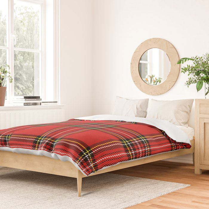 Vintage Red Tartan Plaid Scottish Pattern Duvet Cover Gallery Image 2
