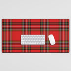 Vintage Red Tartan Plaid Scottish Pattern Desk Mat Gallery Image 1