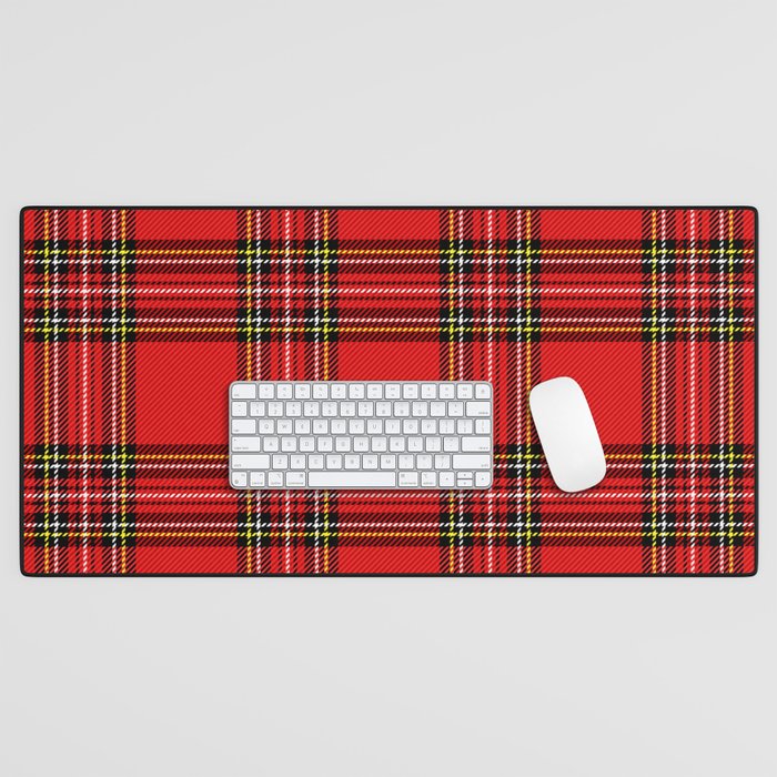 Vintage Red Tartan Plaid Scottish Pattern Desk Mat Gallery Image 1