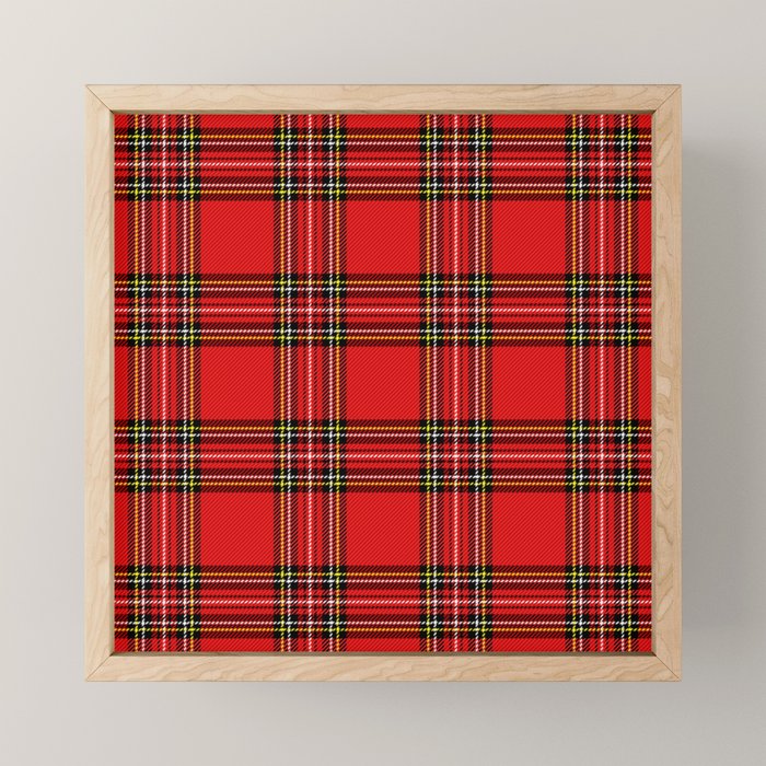 Vintage Red Tartan Plaid Scottish Pattern Mini Art Print Gallery Image 1