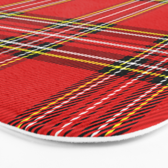 Vintage Red Tartan Plaid Scottish Pattern Bath Mat Gallery Image 3