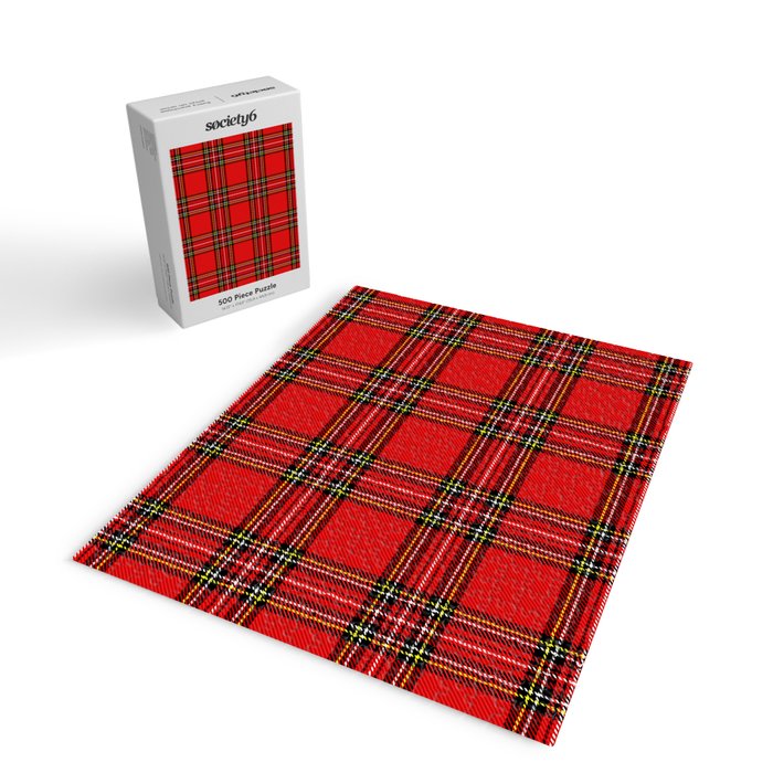Vintage Red Tartan Plaid Scottish Pattern Jigsaw Puzzle Gallery Image 2